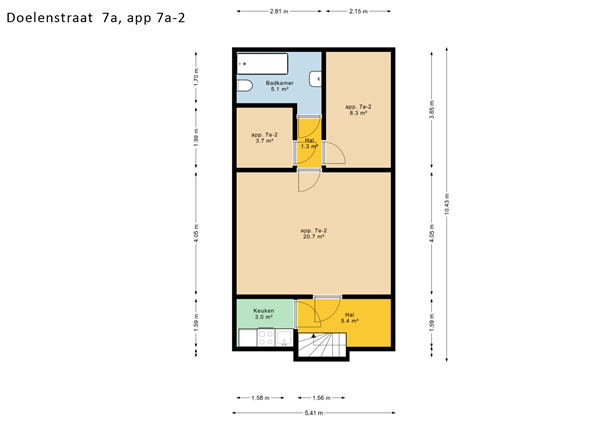 Floorplan - Doelenstraat 7A, 3512 XJ Utrecht